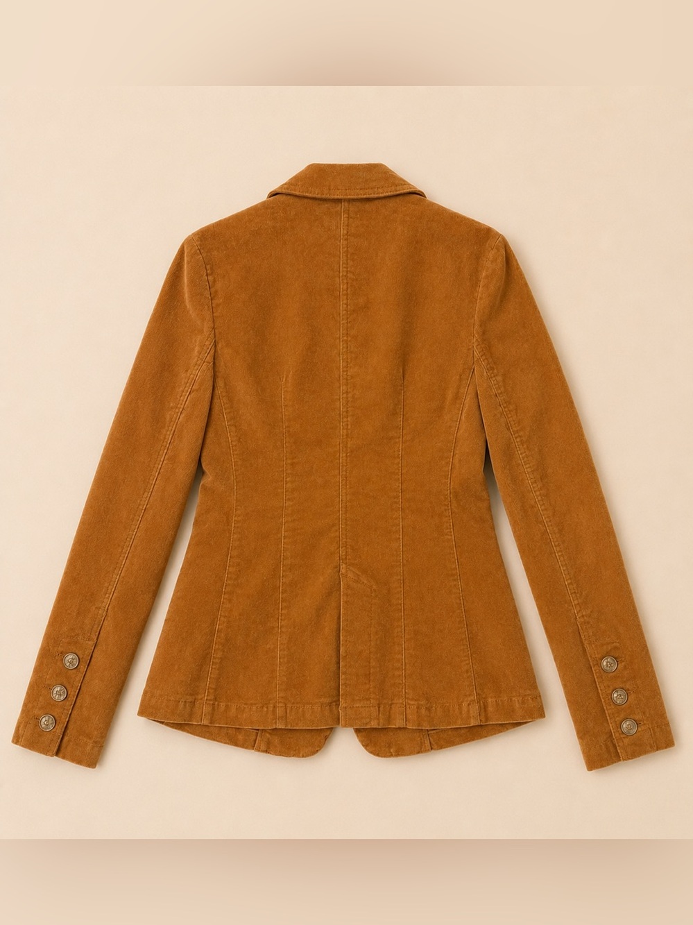 Vintage Gloria Vanderbilt Corduroy Blazer Camel Preppy Brown Stretch Jacket S - Picture 5 of 17